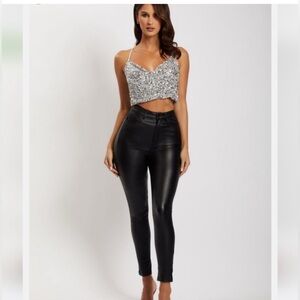 Meshki Ada coated jeans